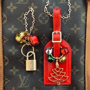 Louis Vuitton Padlock, Tag Christmas Ornaments set
